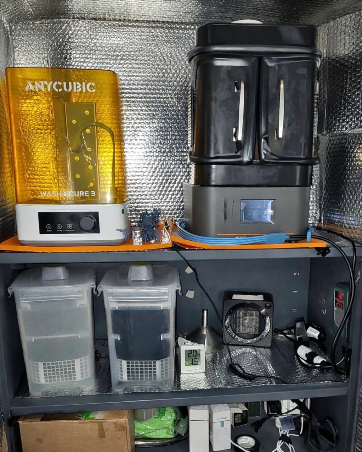 3D Resin Printer, Wash and Cure Station, Insulated Cabinet Setup - photo 2