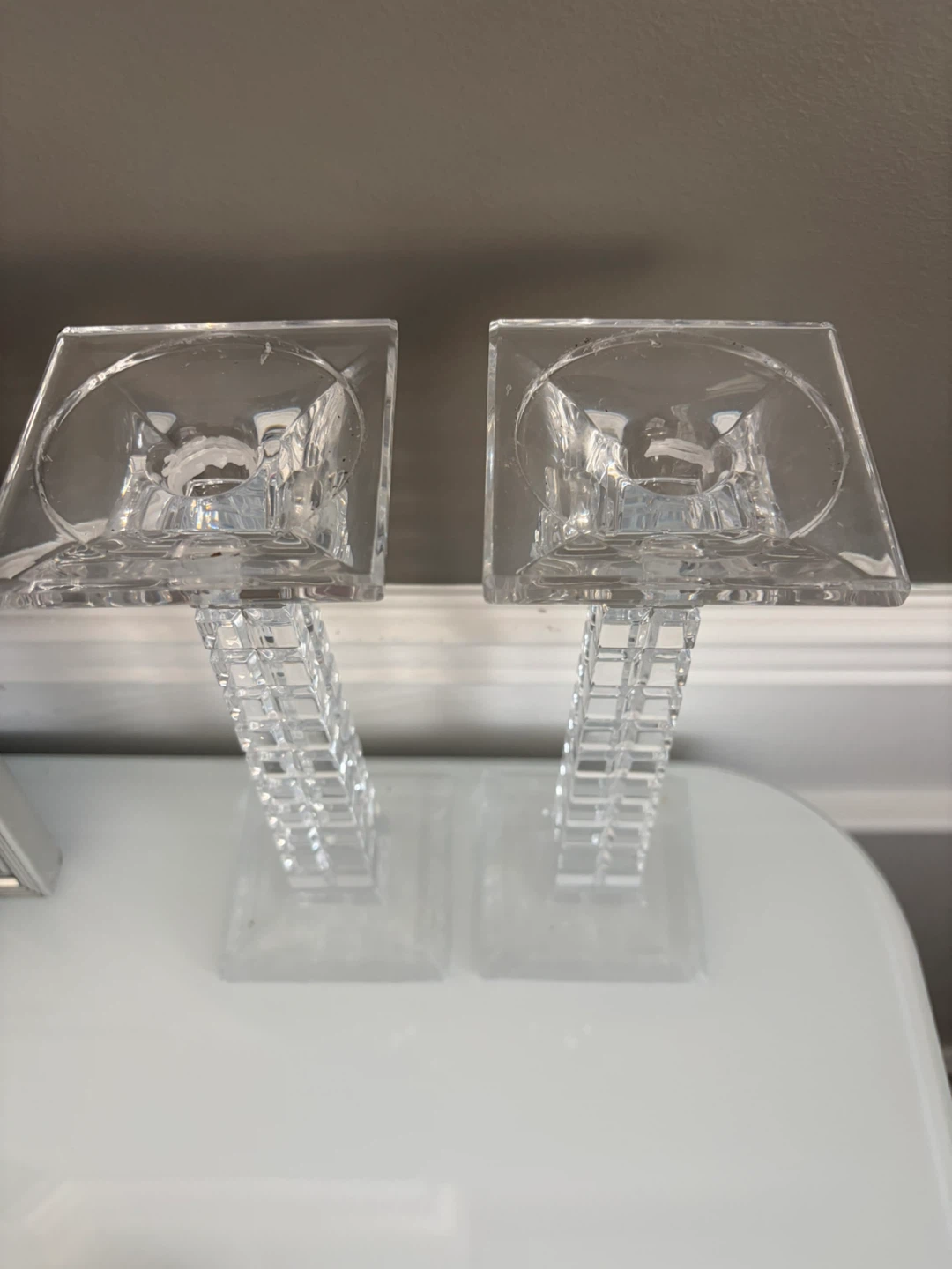 Clear Crystal Candlesticks - Pair - photo 2