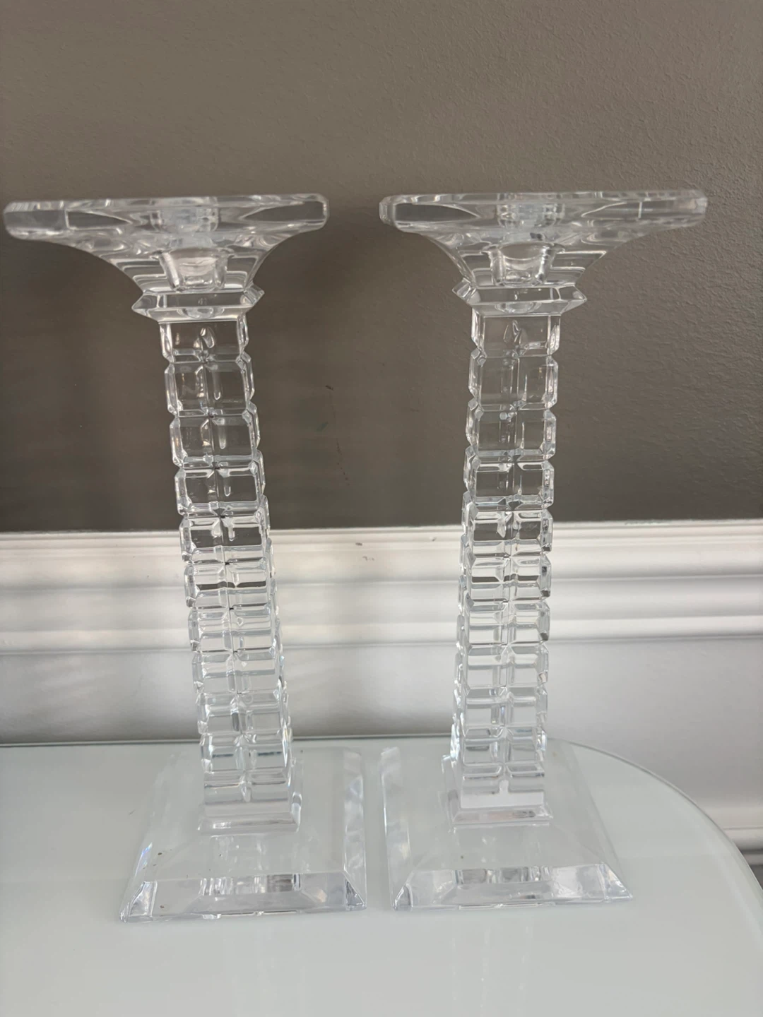 Clear Crystal Candlesticks - Pair - photo 3