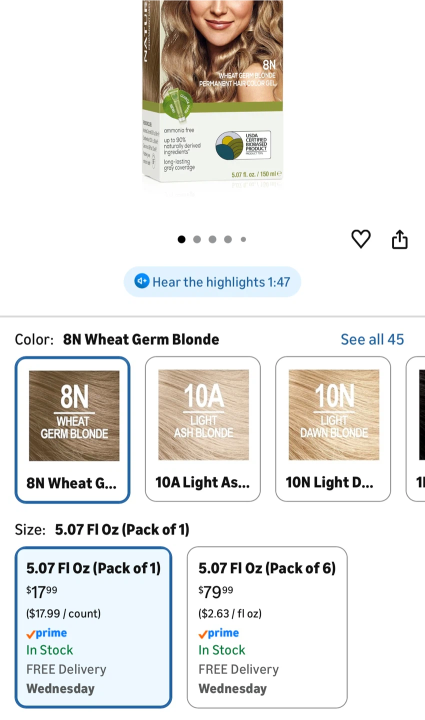 Naturtint 8N Wheat Germ Blonde Permanent Hair Color Gel - photo 3