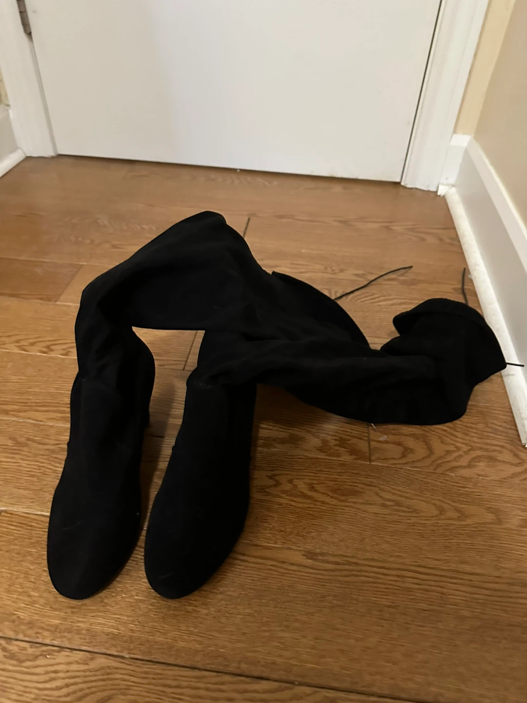 Black Suede Over-the-Knee Boots