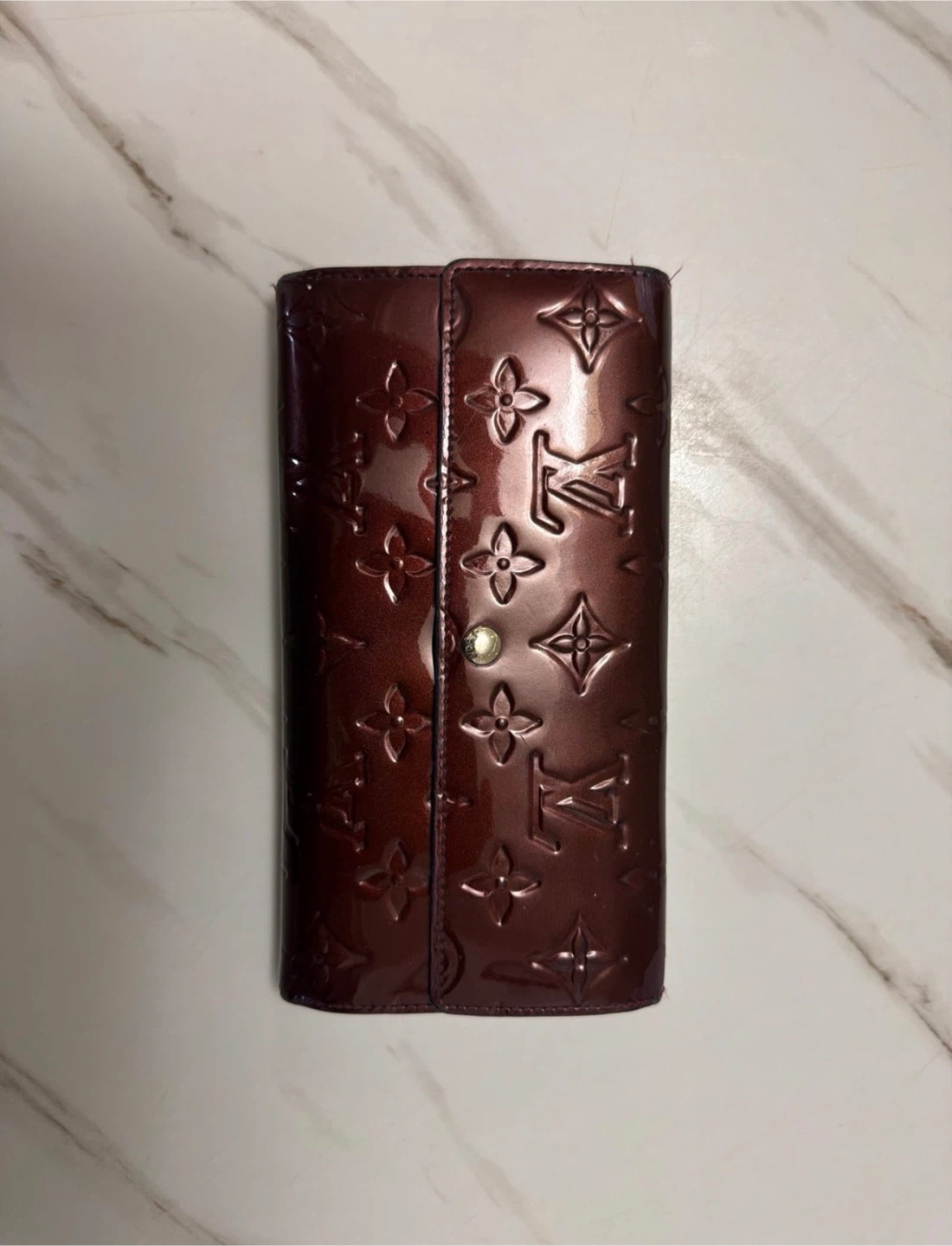 Louis Vuitton Monogram Vernis Long Wallet Burgundy