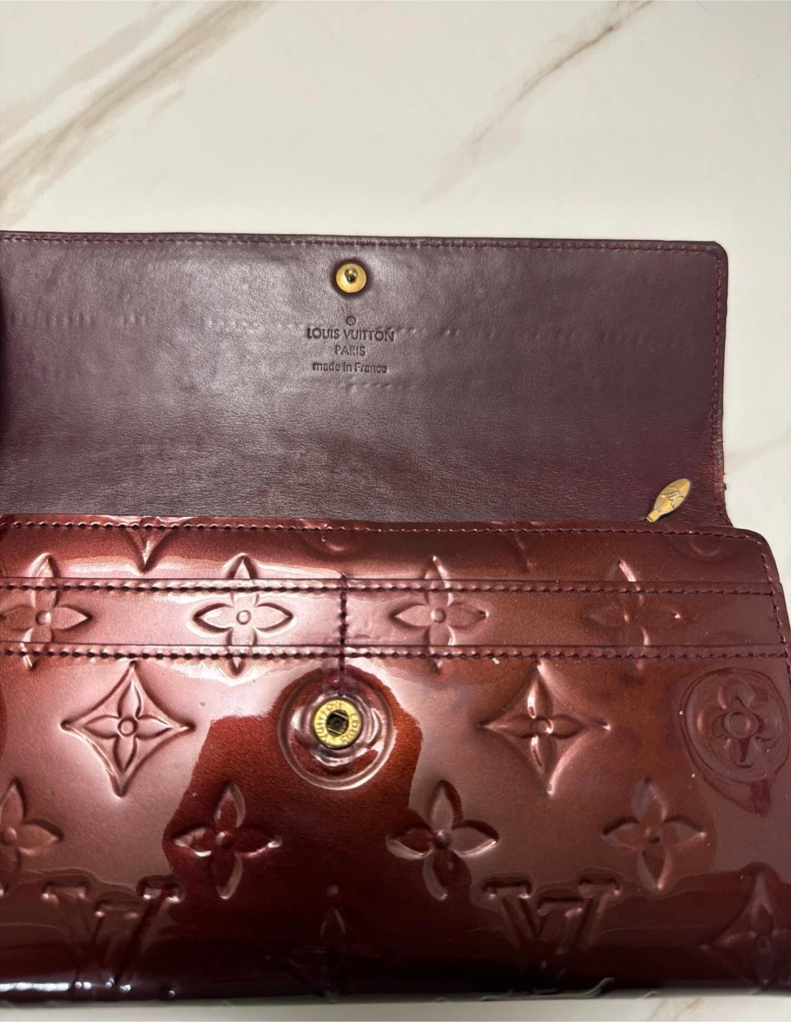 Louis Vuitton Monogram Vernis Long Wallet Burgundy - photo 4