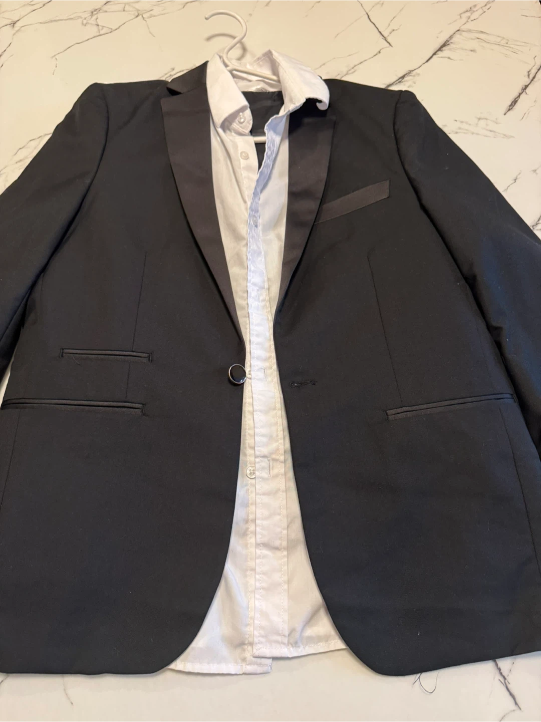 Black Tuxedo Suit - Jacket, Vest, and White Shirt - photo 2