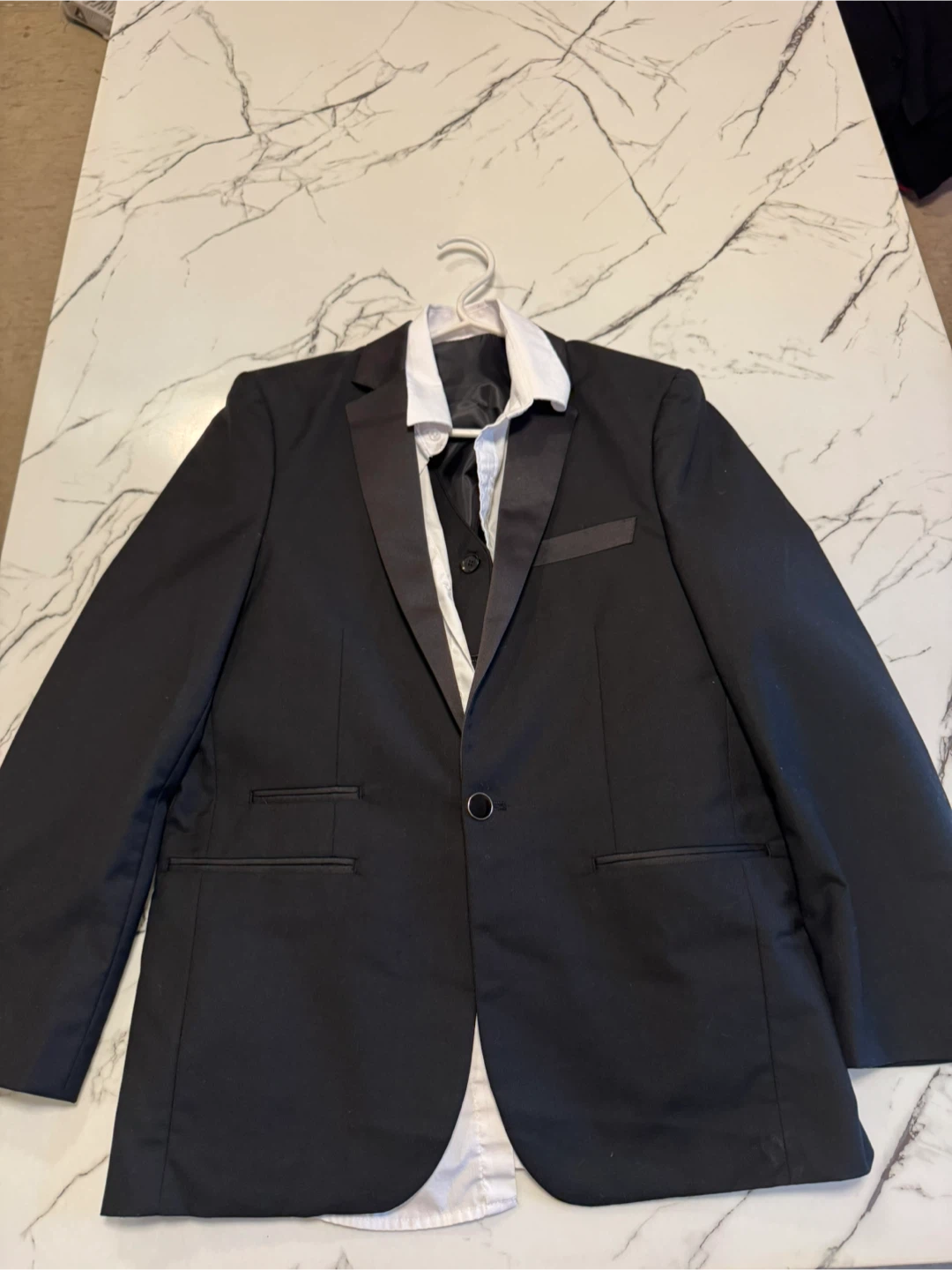 Black Tuxedo Suit - Jacket, Vest, and White Shirt