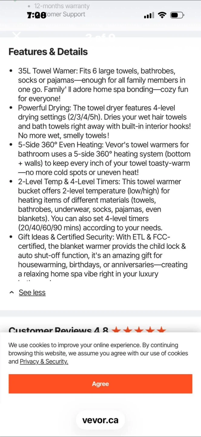NEW Vevor Towel/Blanket Warmer/Dryer - photo 3