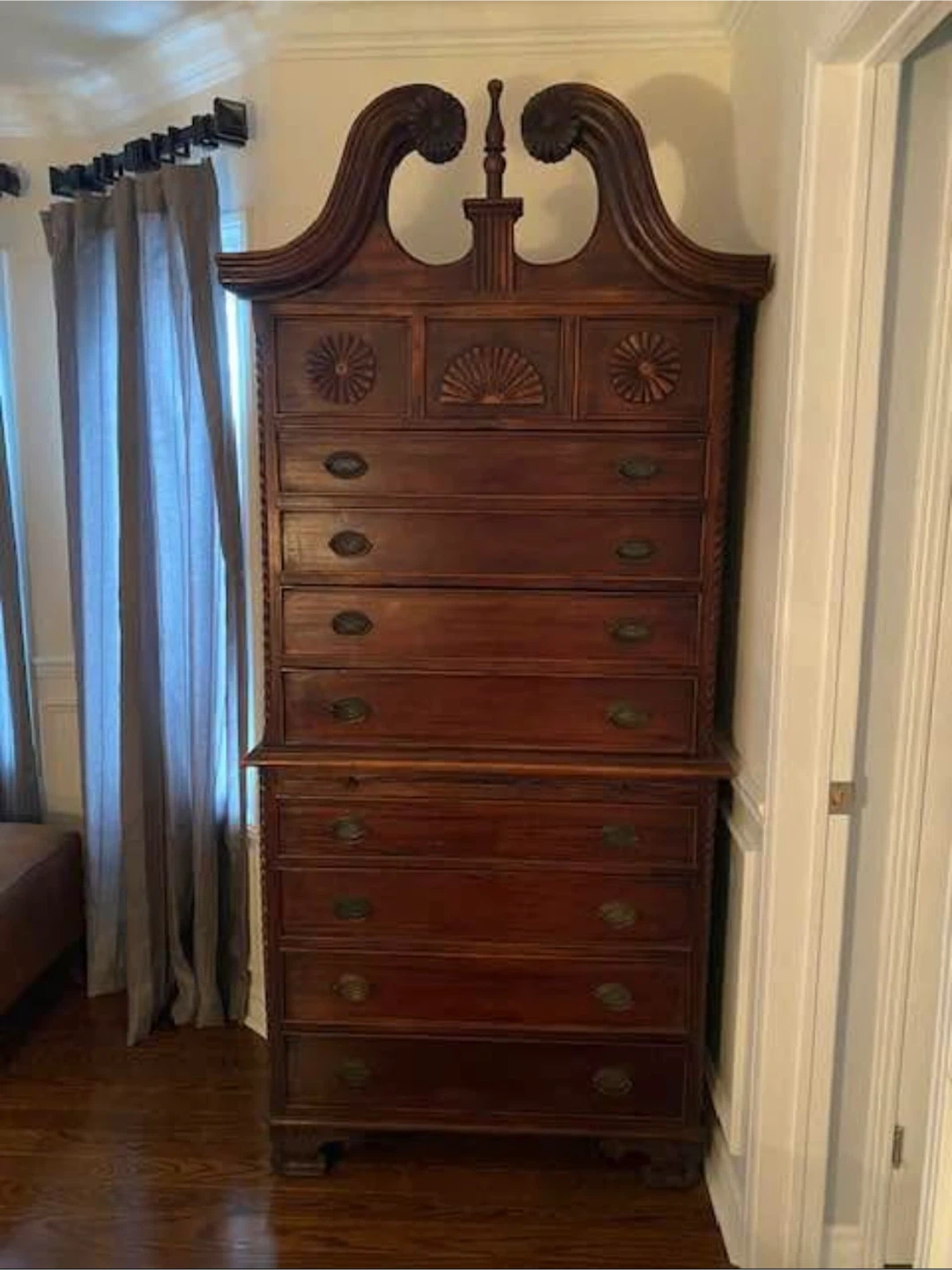 Antique Tallboy Chest of Drawers Dresser - photo 2