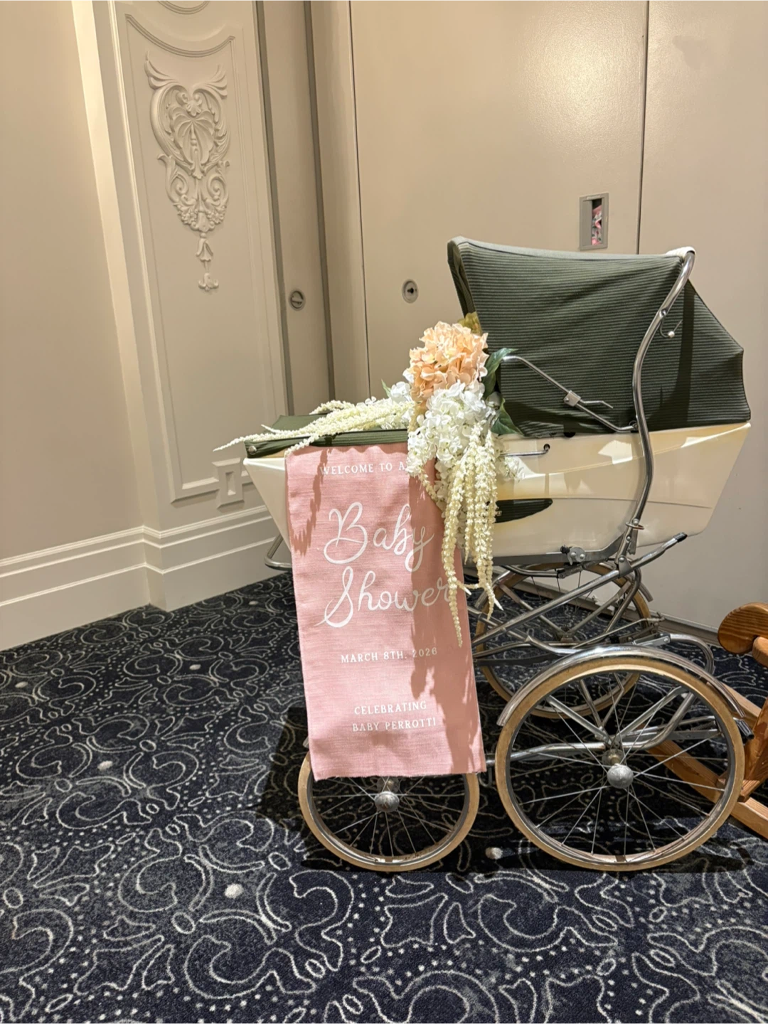 Vintage Baby Stroller with Decorations