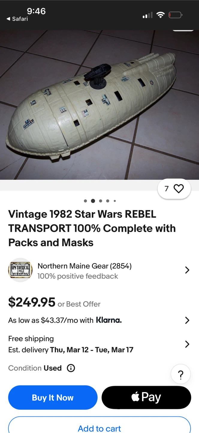 Vintage Star Wars 1982 rebel transport - photo 2