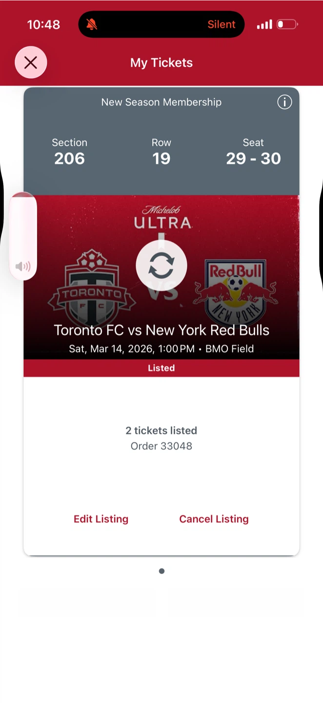 Toronto FC vs New York Red Bulls Ticket - photo 2