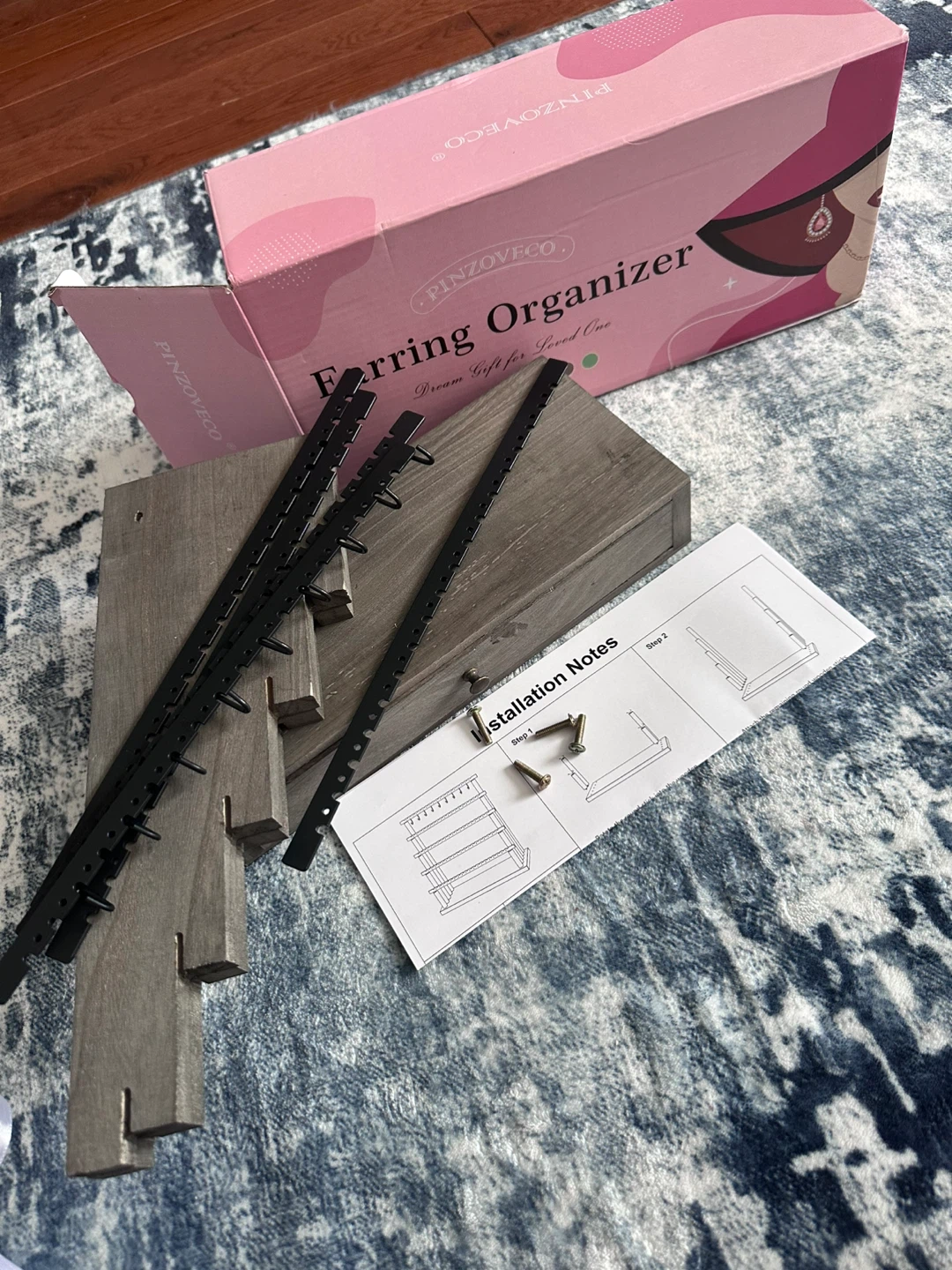 PINZOVÉCO Earring Organizer - Weathered Gray