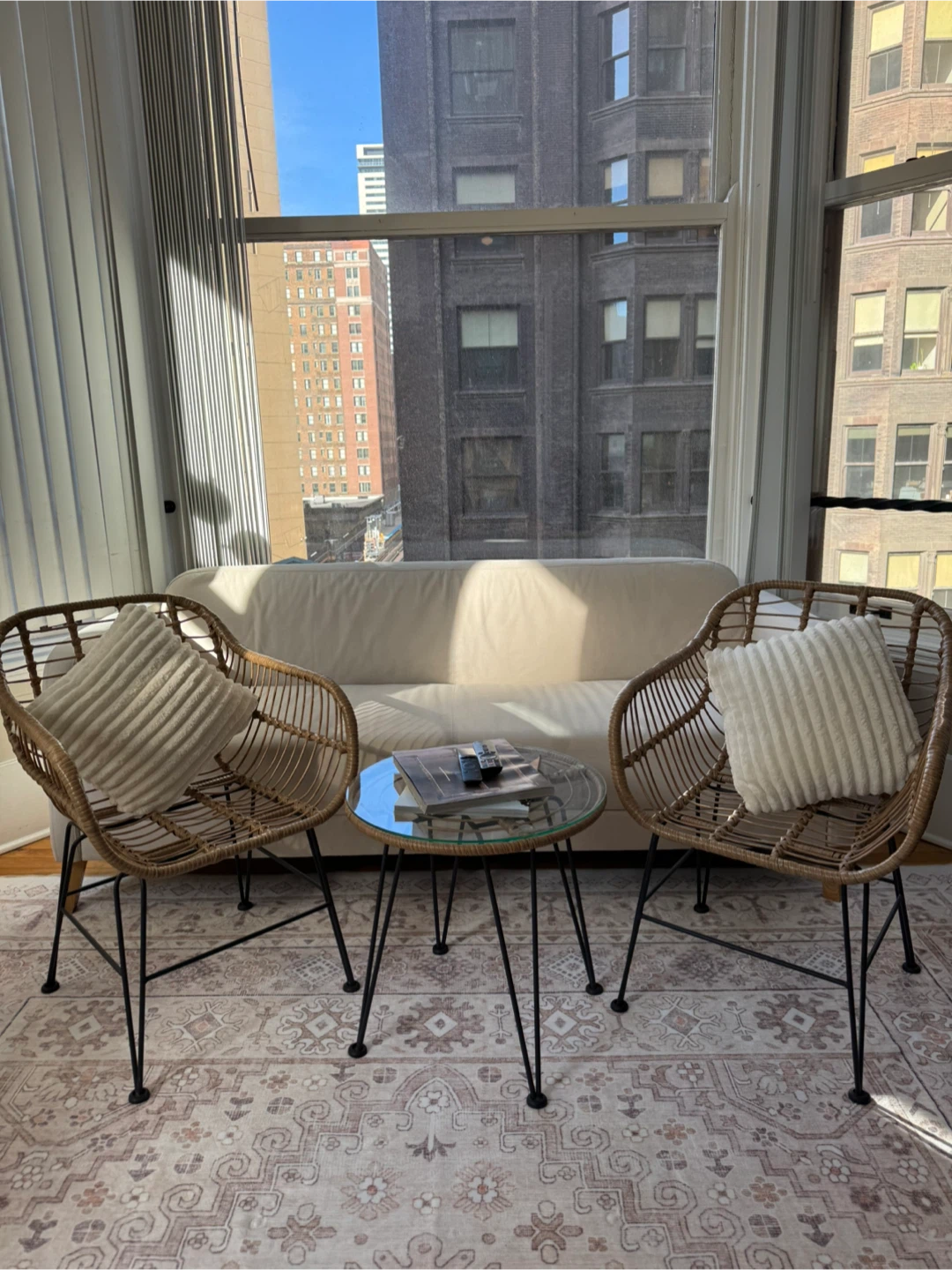 Woven Accent Chairs and coffee table (Set of 2)