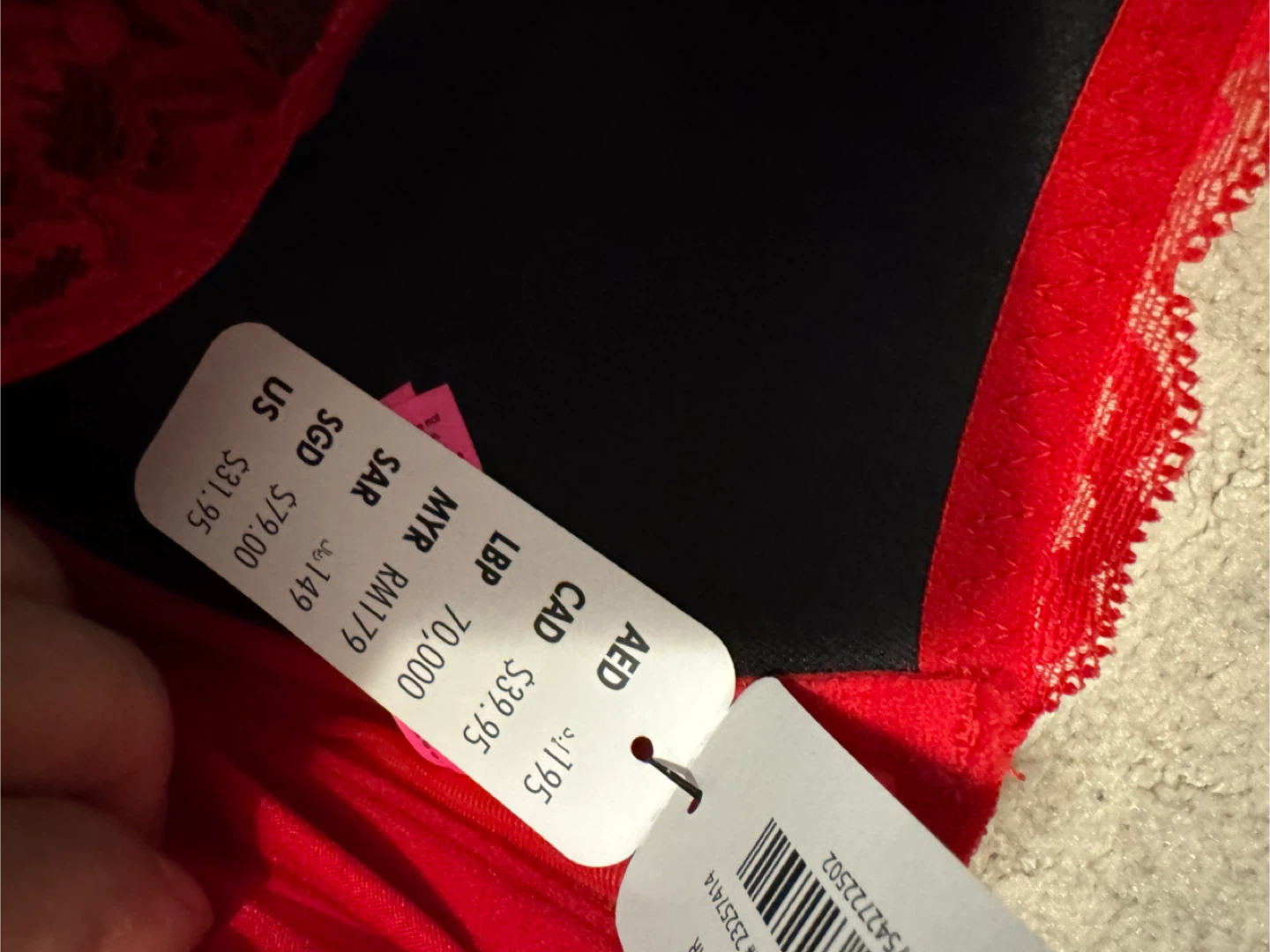 Brand new with tags-La Senza Red Lace Bra 34D - photo 5