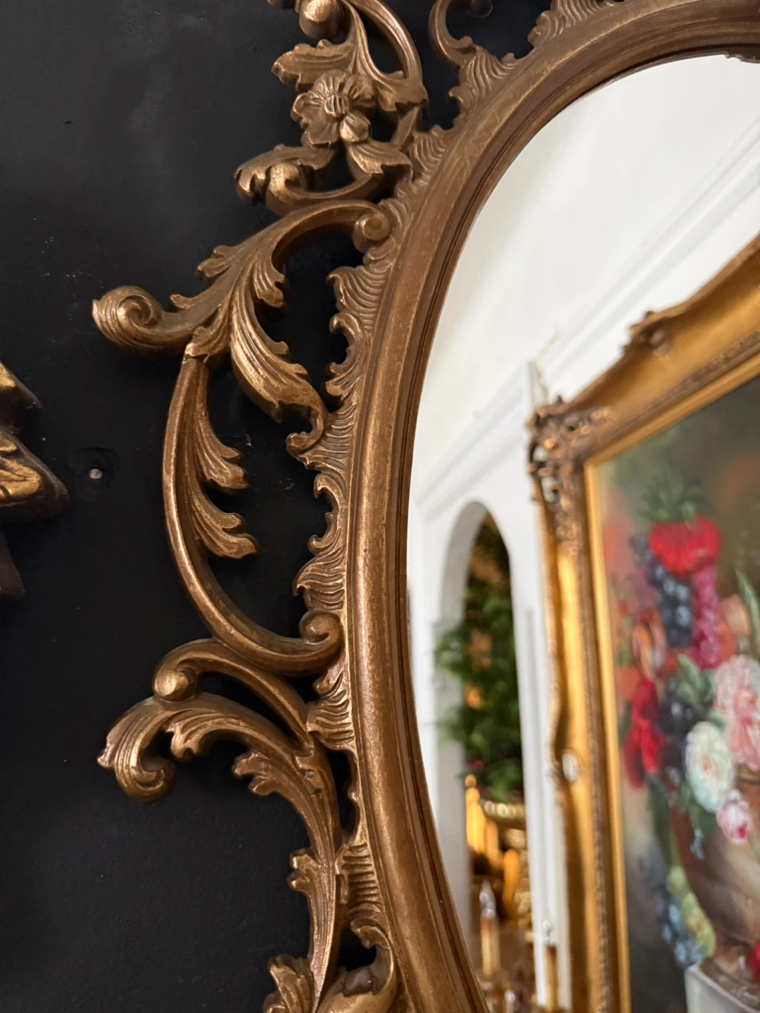 Ornate Vintage Syroco Gold Oval Mirror (price firm) - photo 4