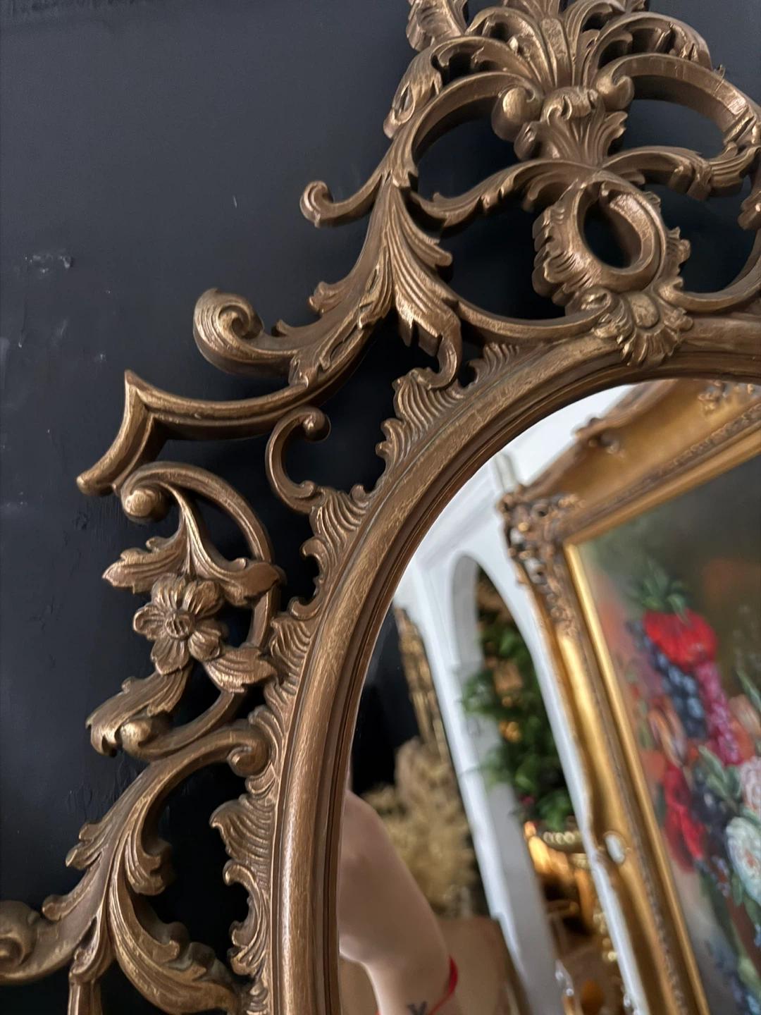 Ornate Vintage Syroco Gold Oval Mirror (price firm) - photo 3