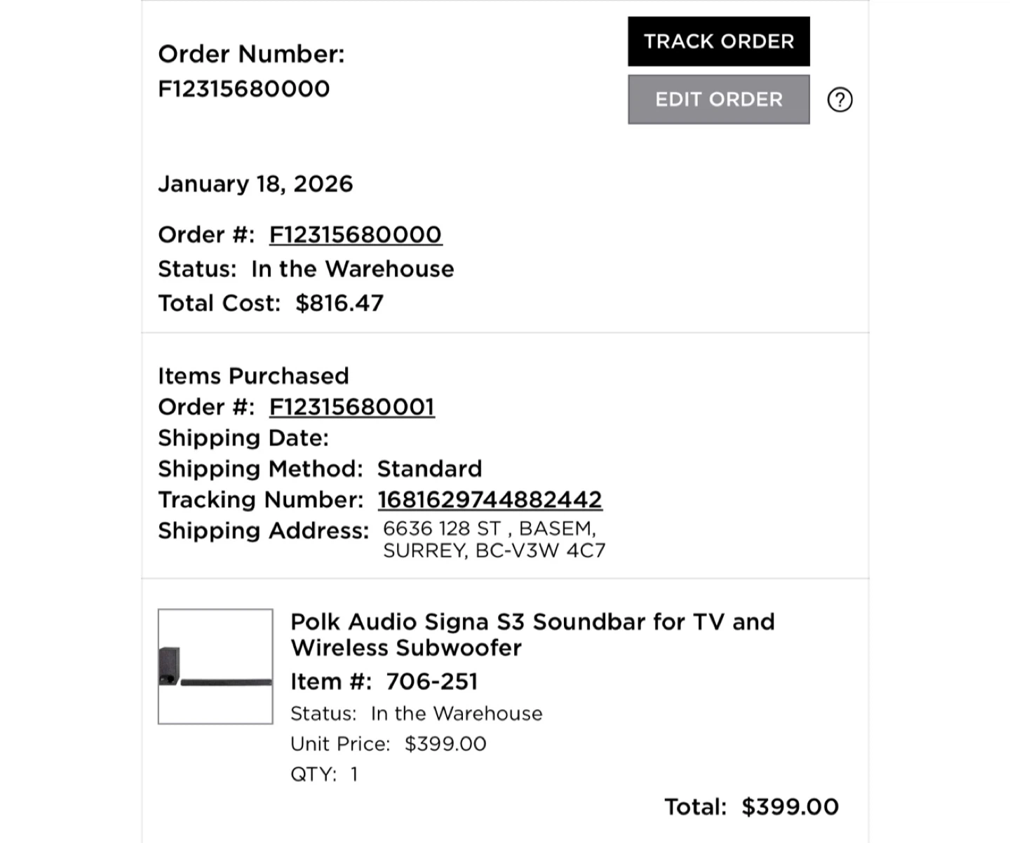 Polk Audio Signa S3 Soundbar for TV and Wireless Subwoofer
