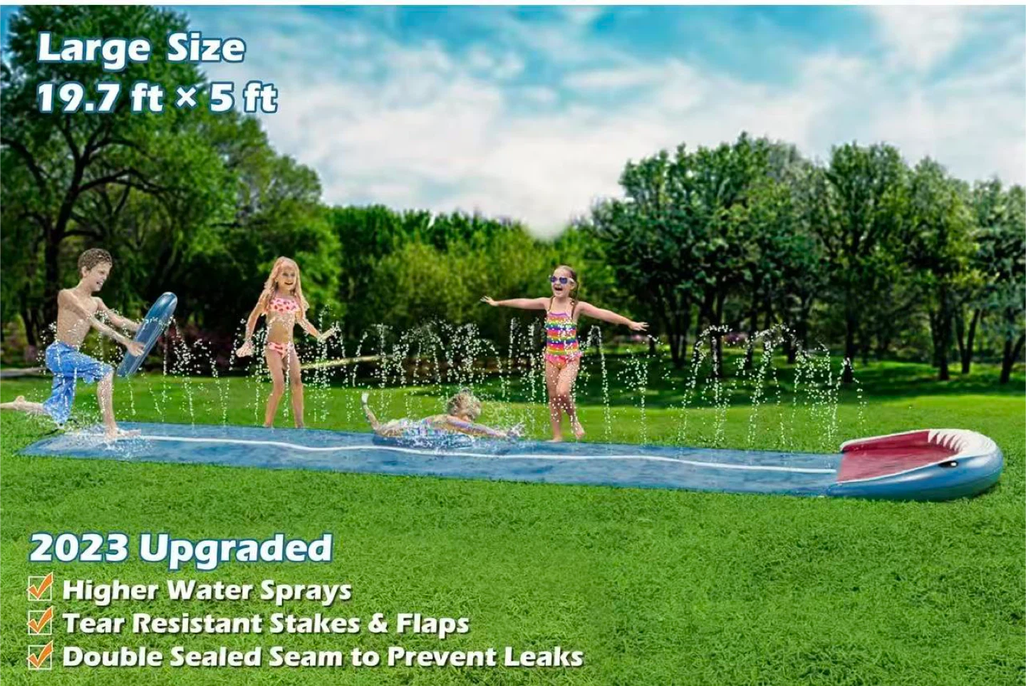 5 Ft Wide Double Lane Inflatable Water Slide for Kids - photo 4