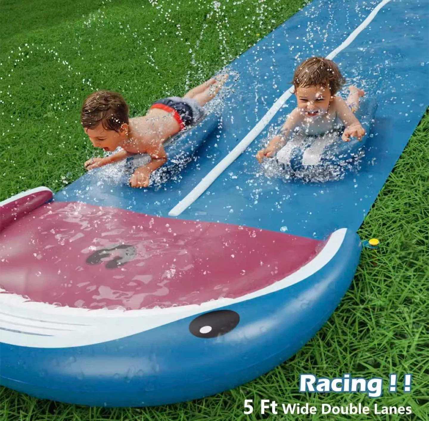 5 Ft Wide Double Lane Inflatable Water Slide for Kids - photo 5