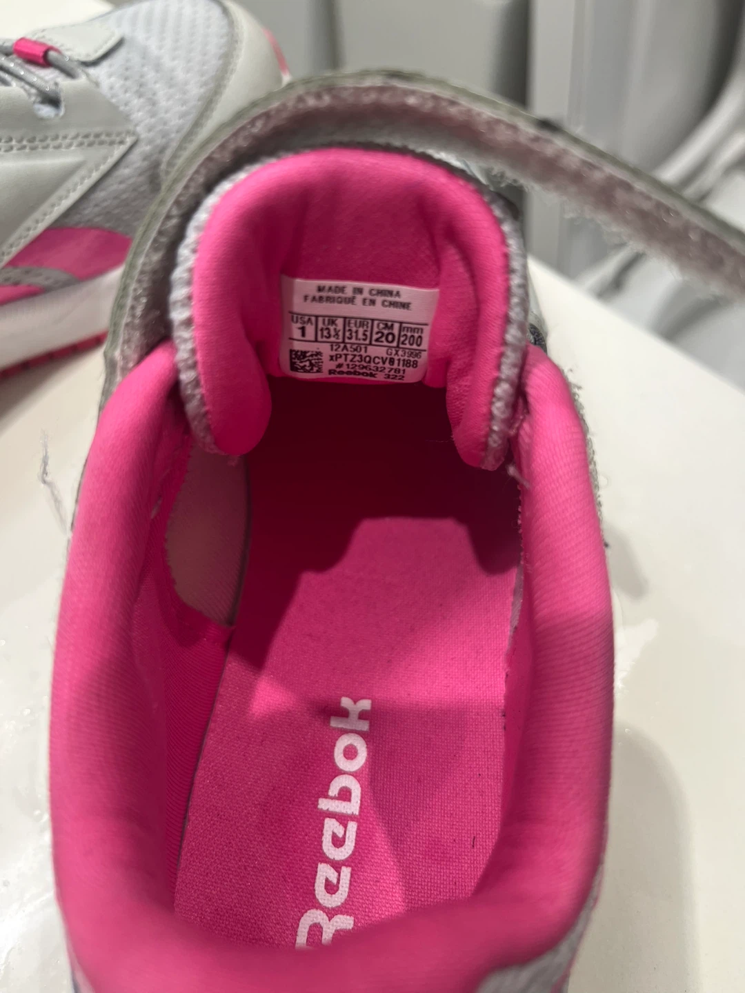 Reebok Kids' Gray and Pink Athletic Shoes Size 1 US - photo 3