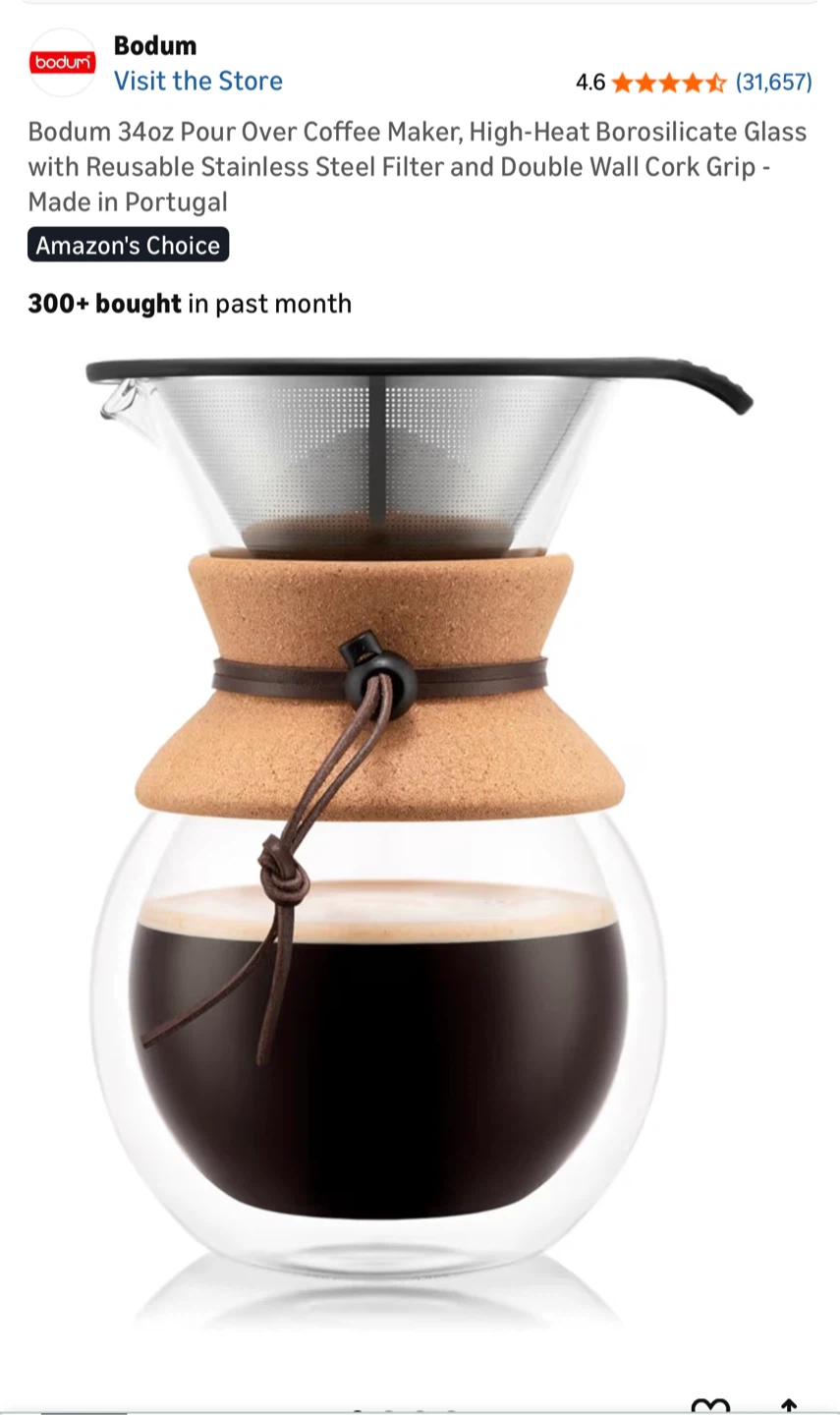 Bodum 34oz Pour Over Coffee Maker - photo 2