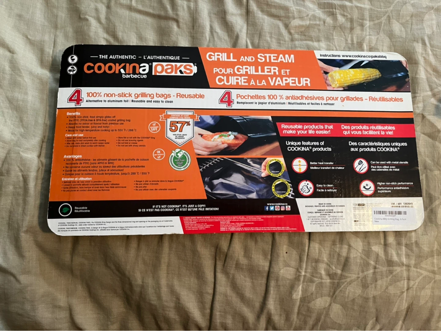 Cookina Paks 4 Reusable Non-Stick Grilling Bags - photo 2