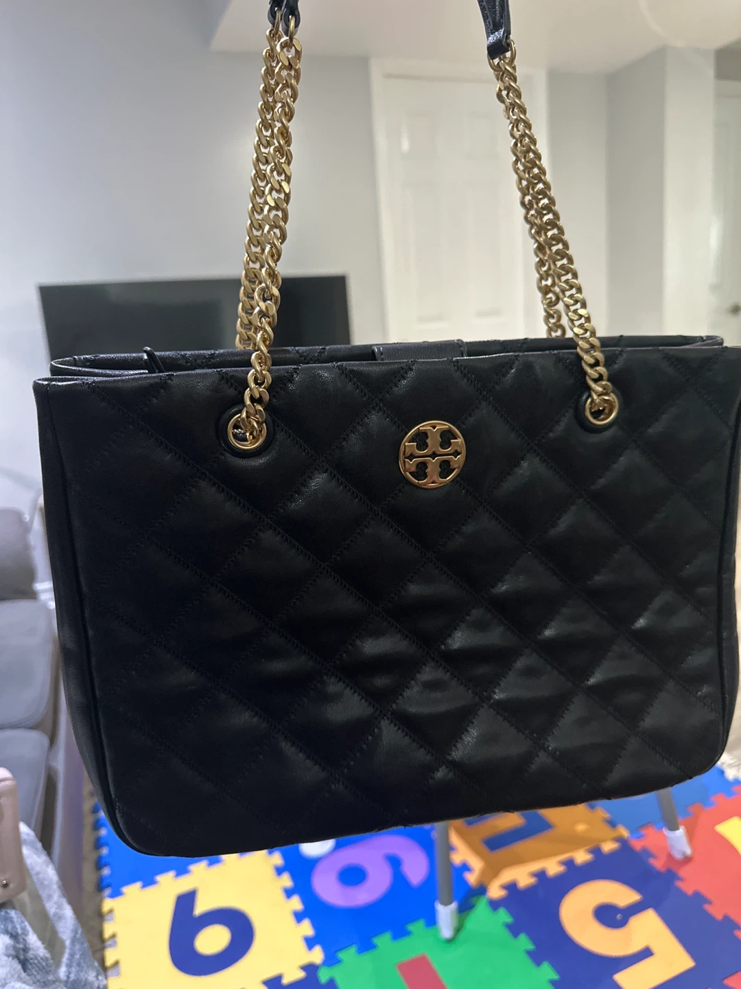 Tory Burch Quilted Black Leather Shoulder Bag
