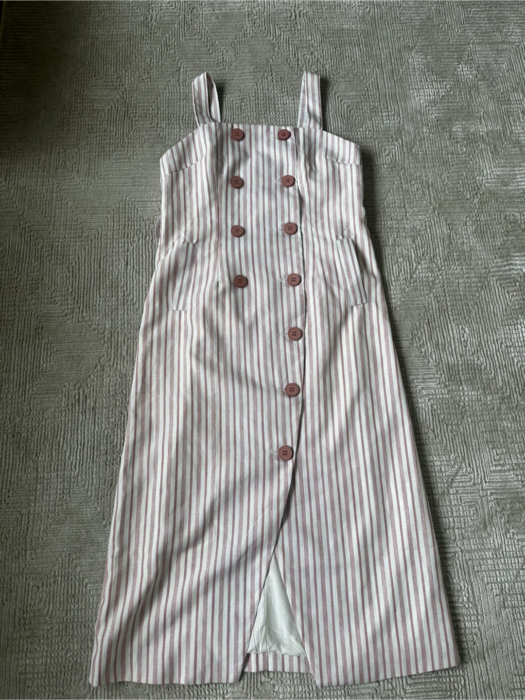 Striped Button-Front Midi Dress