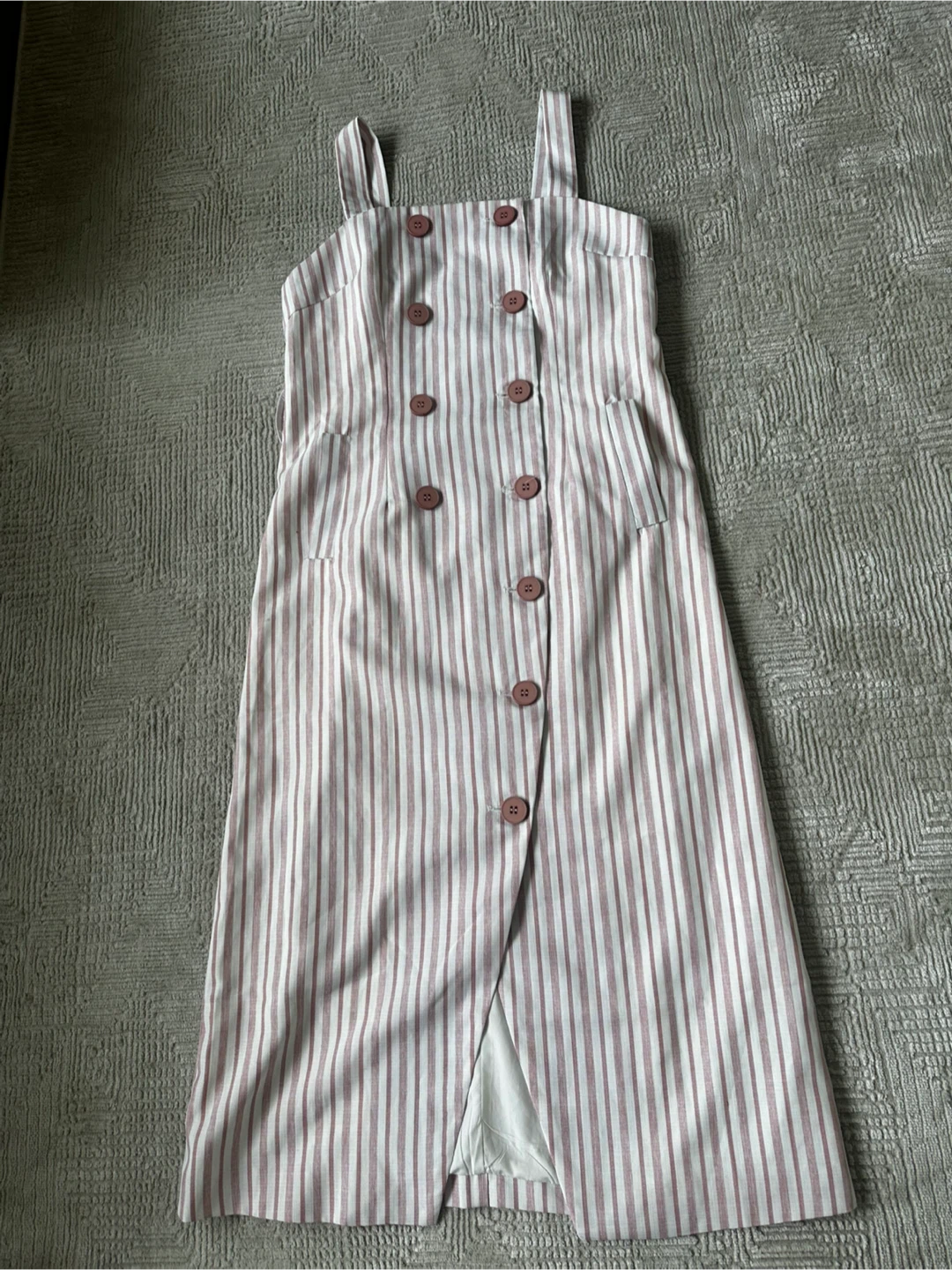Striped Button-Front Midi Dress - photo 2