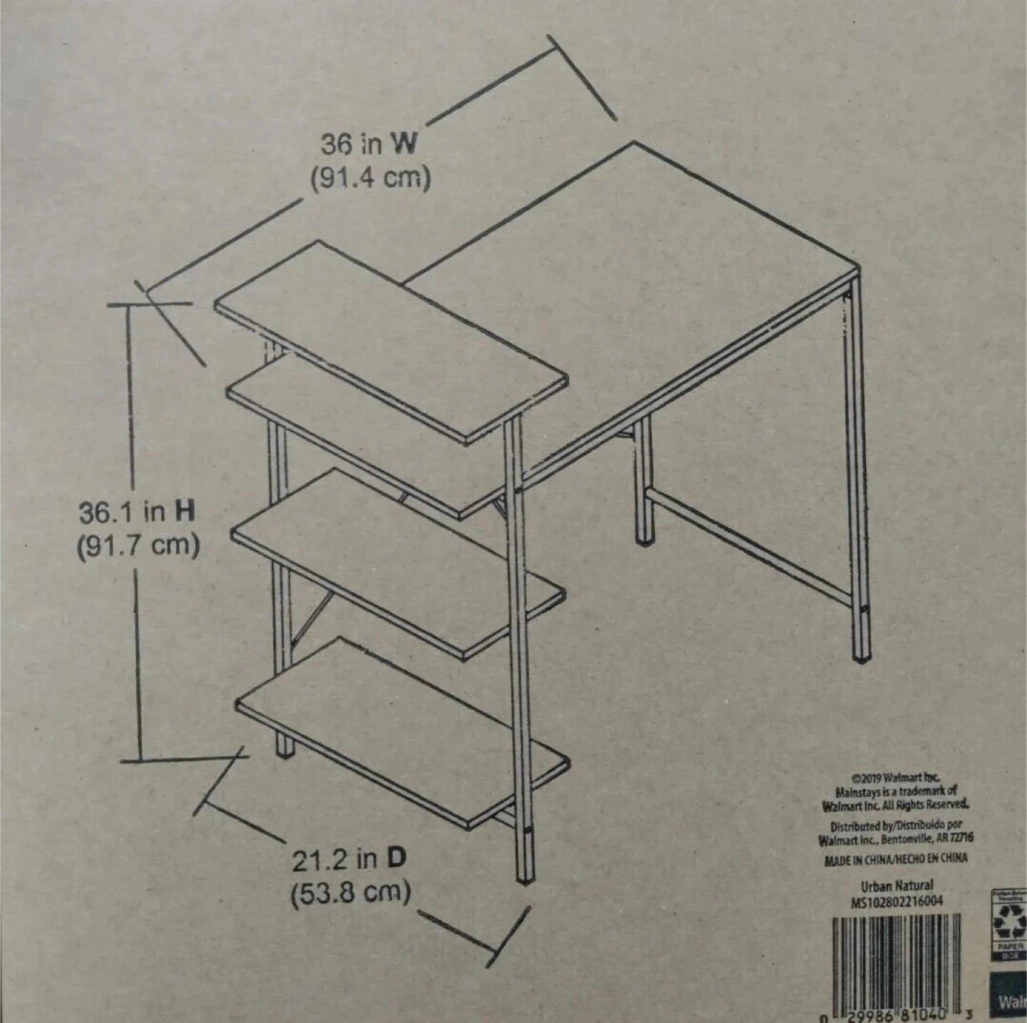 Urban Natural Compact Desk with Shelving - photo 2