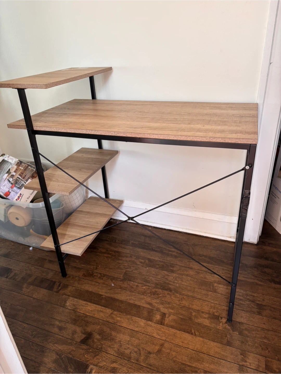 Urban Natural Compact Desk with Shelving