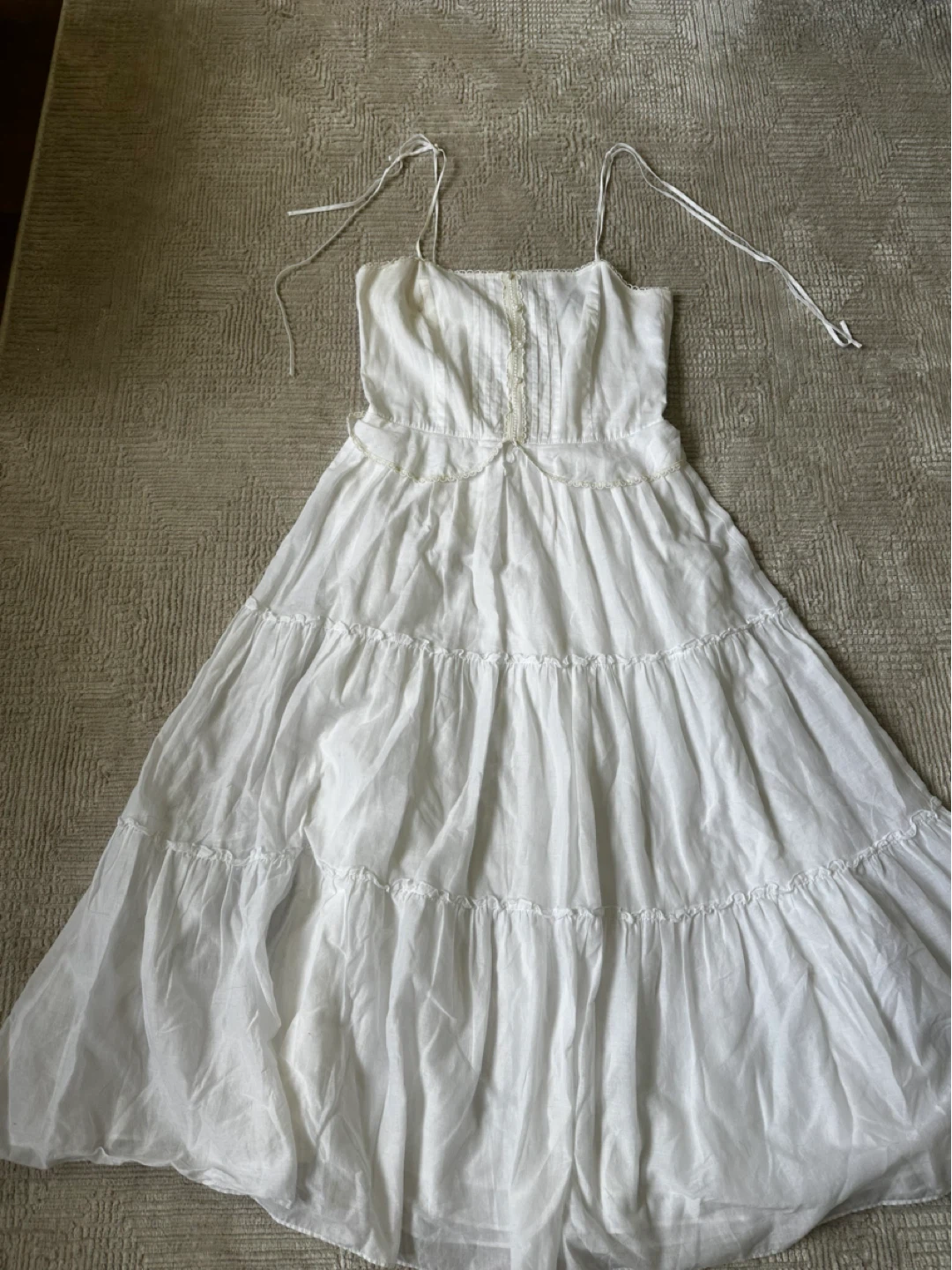 Robert Rodriguez Tiered Sundress with Lace Trim