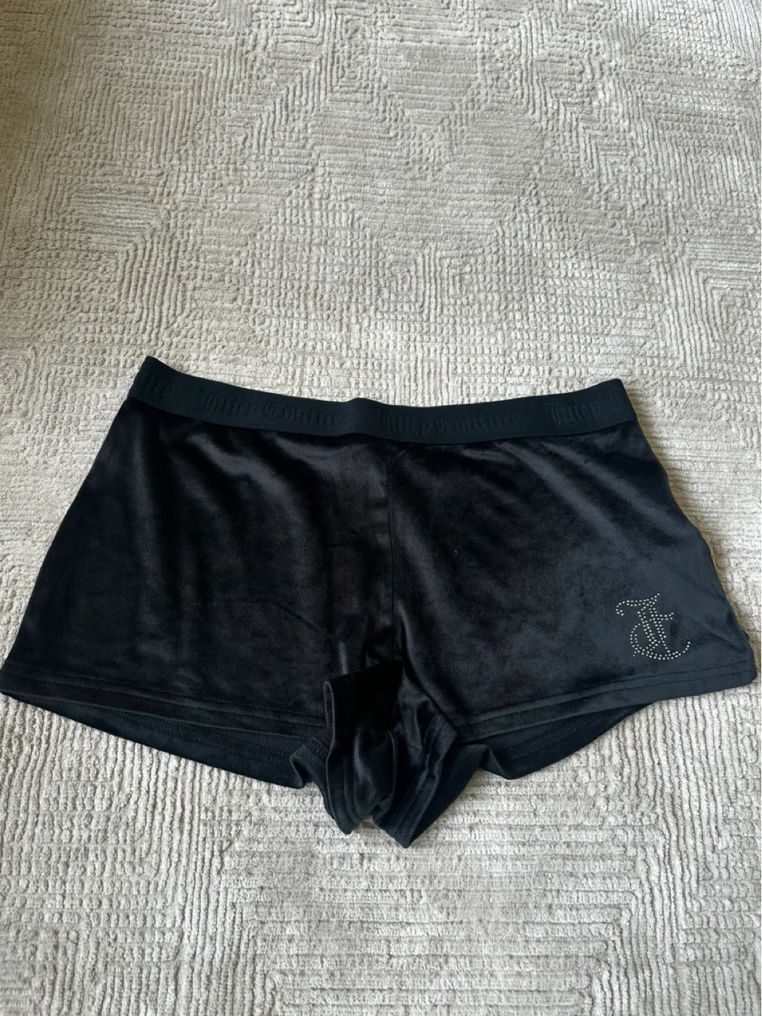 Juicy Couture Black Velour Sleep Shorts Size L