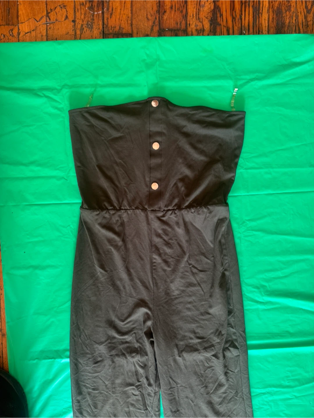 Heart & Hips Strapless Jumpsuit - Olive Green - Size M - photo 2