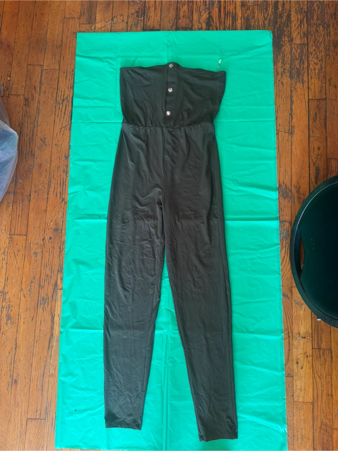 Heart & Hips Strapless Jumpsuit - Olive Green - Size M