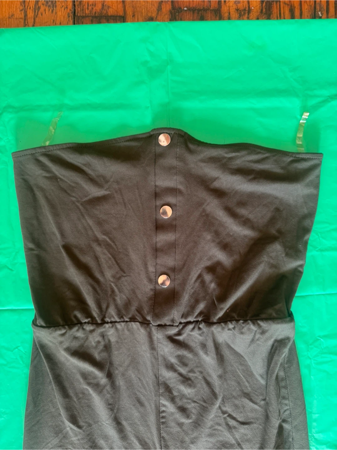 Heart & Hips Strapless Jumpsuit - Olive Green - Size M - photo 3