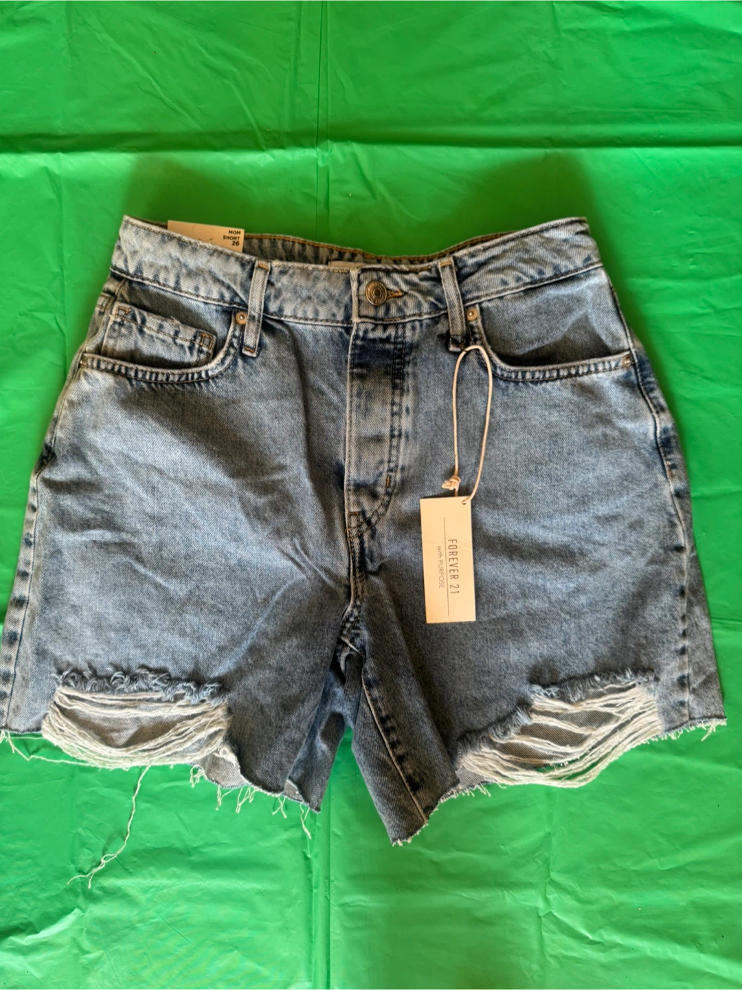 Forever 21 Mom Short Distressed Denim Jean Shorts Size 26 - photo 2