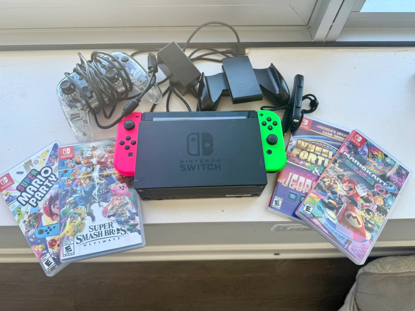 Nintendo Switch Console with 4 Games and Accessories
