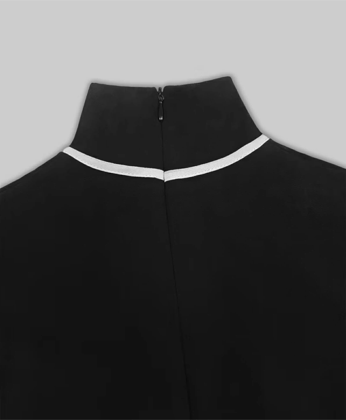 Women's Black Maxi Dress with White Trim - photo 5