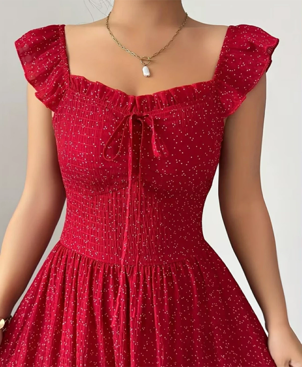 Red Floral Print Maxi Dress - photo 3