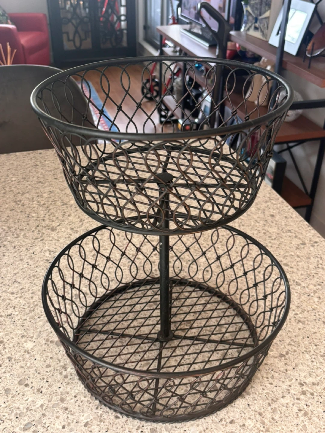 2-Tier Wire Fruit Basket Stand - photo 2
