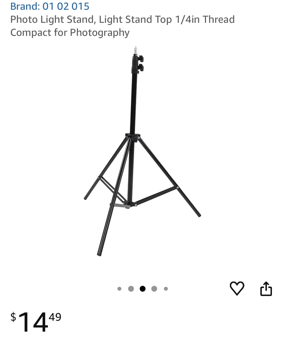 Junior Light Stand Model 10-1004J - Black