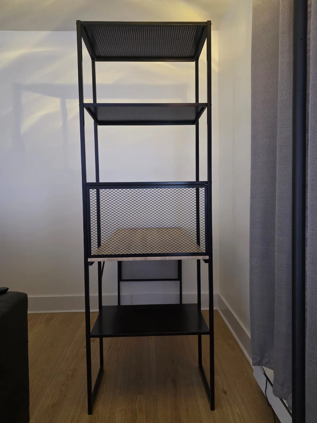 Metal and Wood Desk with Shelving Unit - photo 3