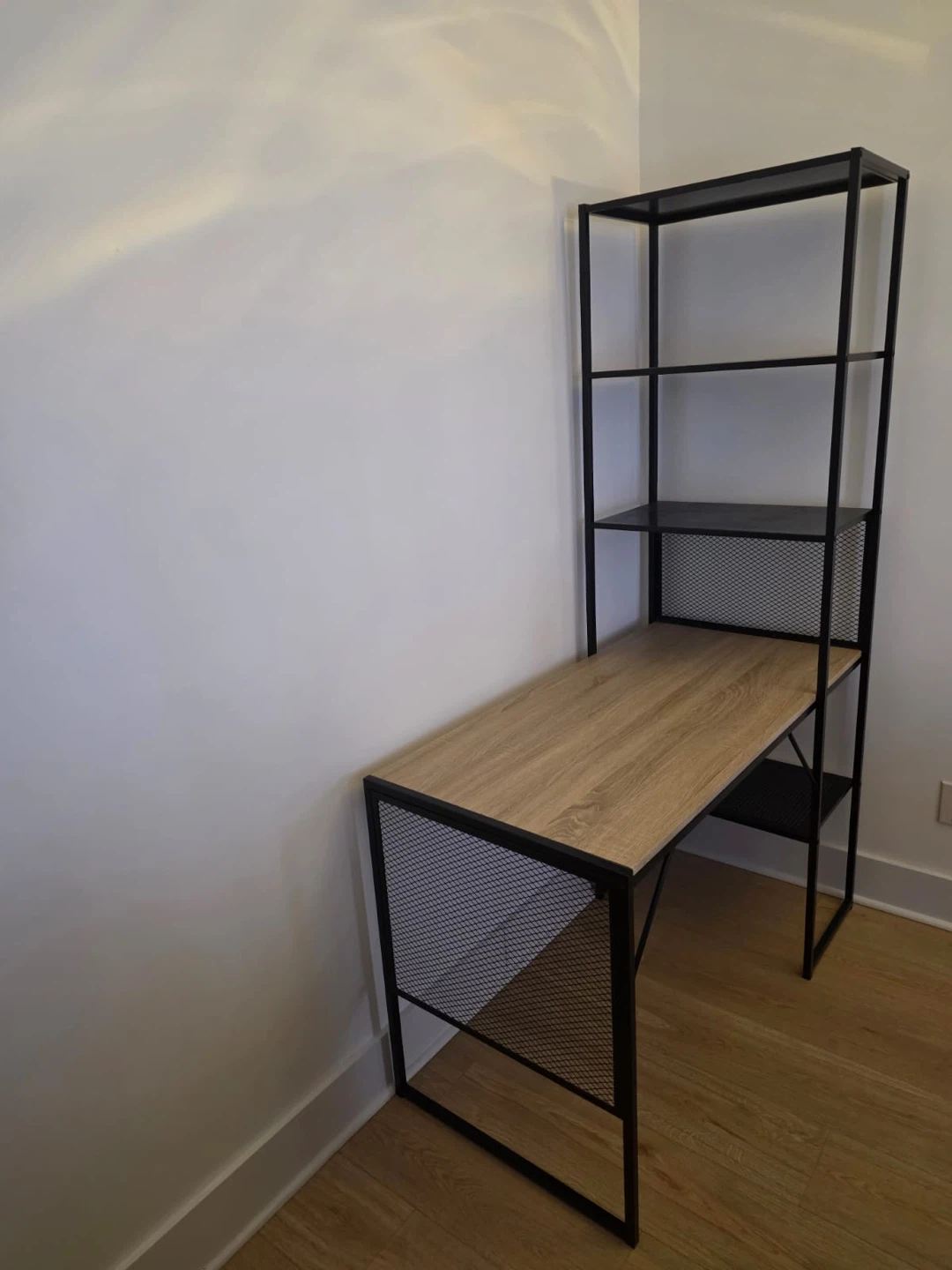 Metal and Wood Desk with Shelving Unit - photo 5