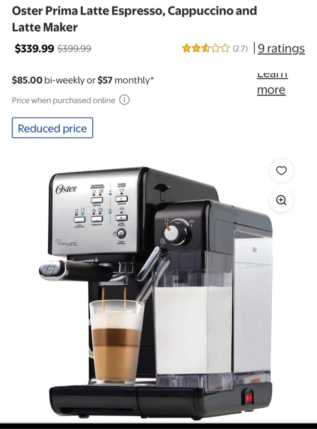 Oster Prima Latte Espresso, Cappuccino and Latte Maker - photo 2