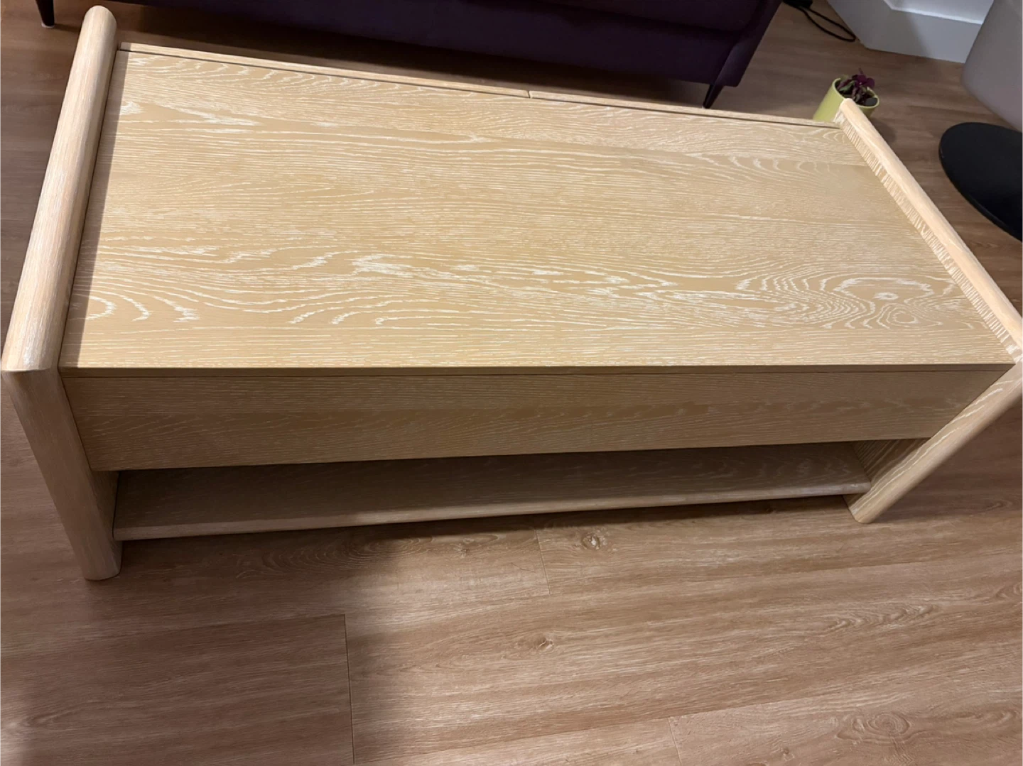 Light Wood Coffee Table with 2 Drawers - photo 4