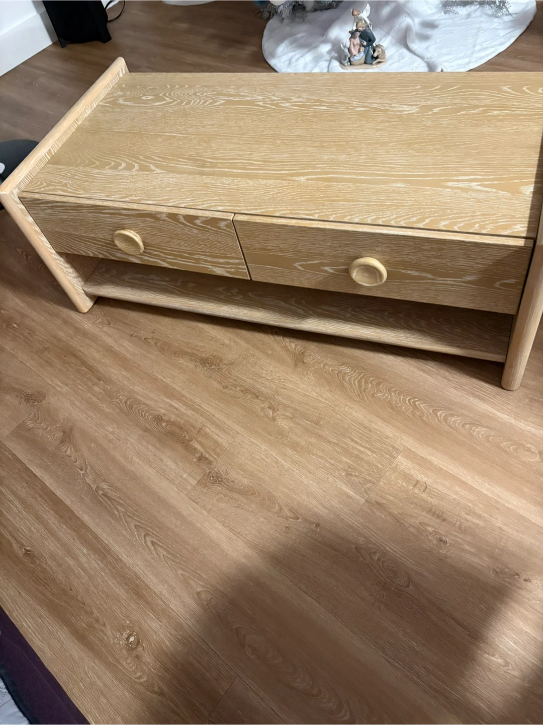 Light Wood Coffee Table with 2 Drawers - photo 3
