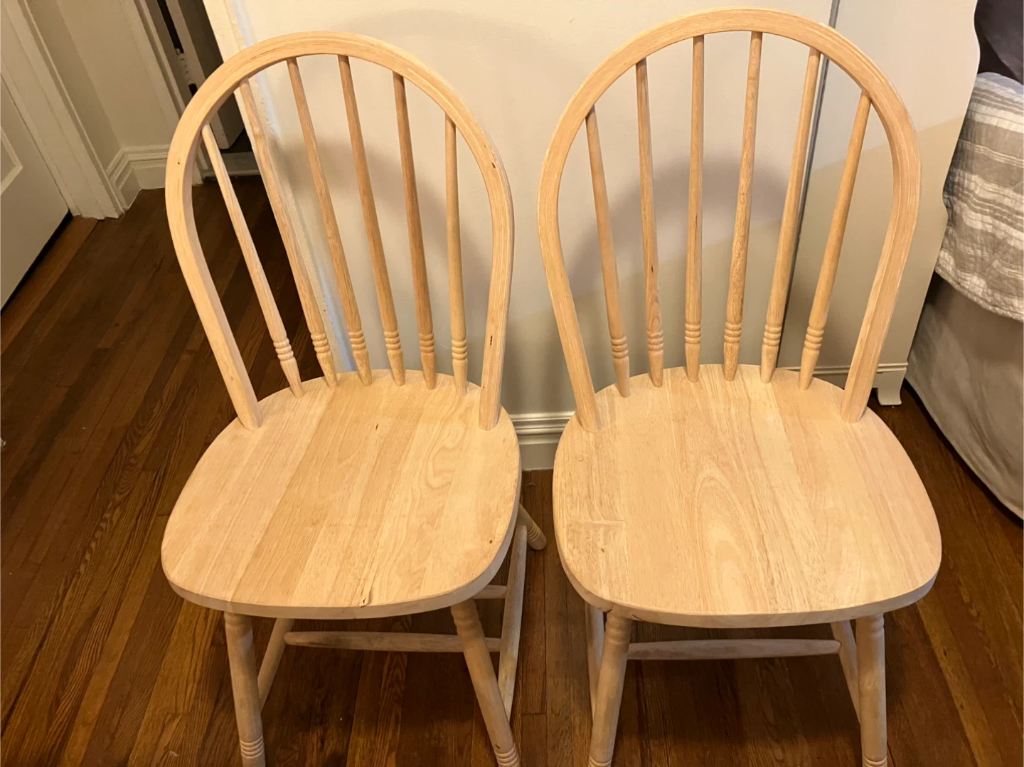 Chairs 4 raw natural wooden - photo 2