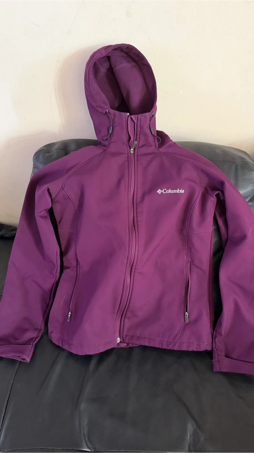 Columbia Purple Softshell Hooded Jacket XS