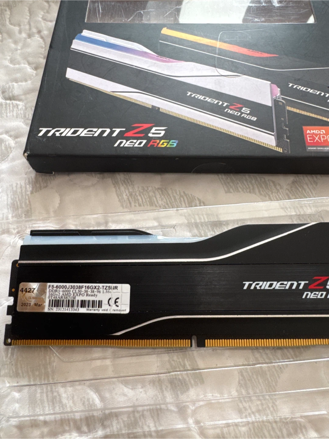 16GB stick of G.Skill Trident Z5 Neo RGB DDR5-6000 CL30 RAM