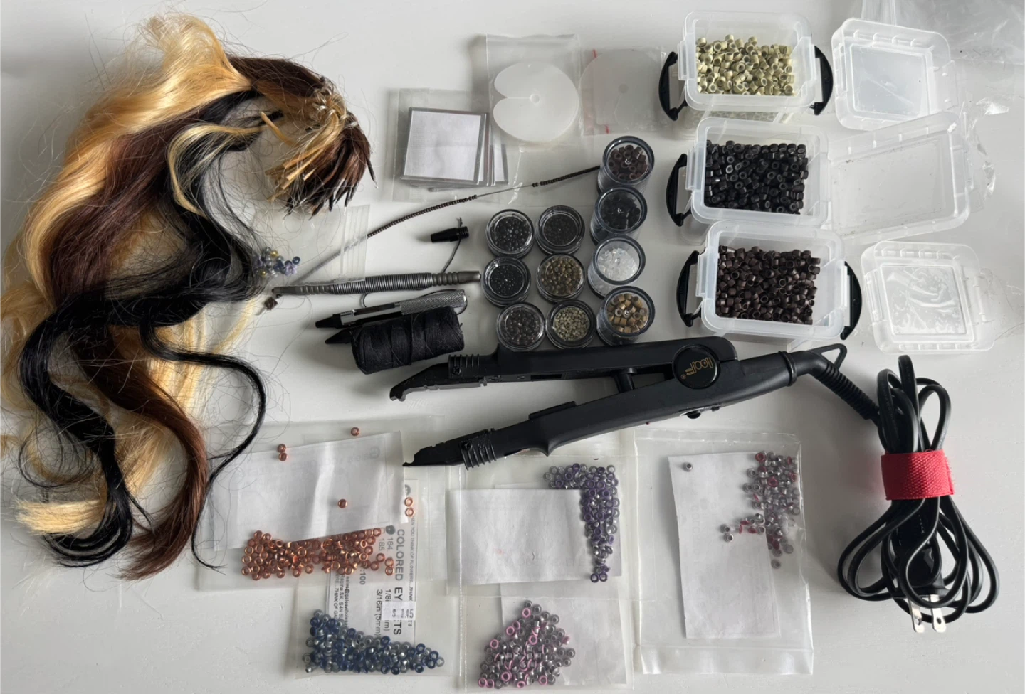 Hair Extension Kit – Micro Rings / Beads + Tool